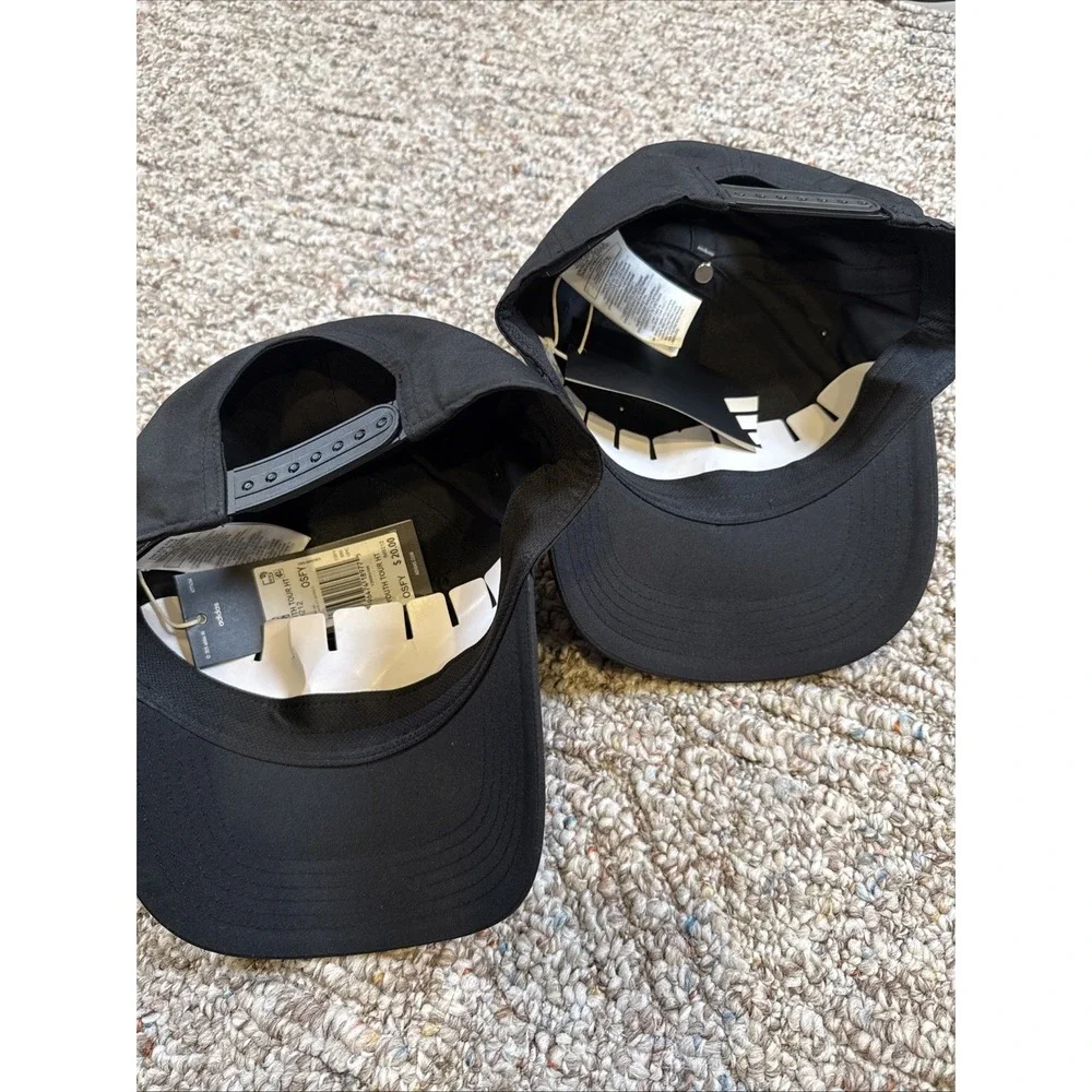 Adidas Aeroready Hat Cap 3 Stripes Black White Ajustable‎ Youth One Size 2 Hats